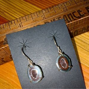Sterling Silver and Geode Drop Earrings